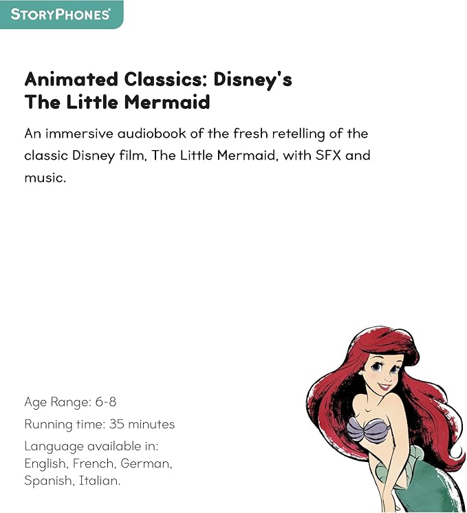 StoryShield, Disney Animated Classics: The Little Mermaid, Screen-Free Audio Storytelling Disk Featuring Sound and Music Effects
