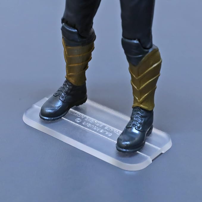 28PCS Action Figure Stand 6" Display Bases with Peg Clear Holder Accessories Compatible with Mavel Legends Series/GiJeo Classified Series/D C/Mo tu Models 1/12 Figures Square