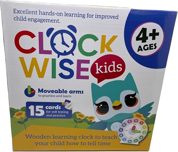 Interactive Educational Teaching Clock - Learn Time Easily, Durable Design for Kids with moveable arms, Engaging Hands-On Learning Tool, Perfect for Classroom & Home Use