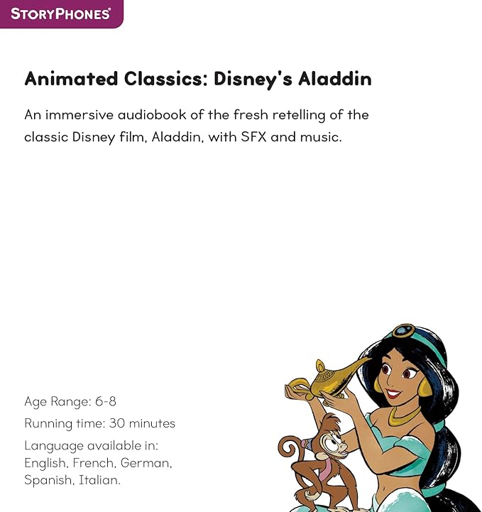 StoryShield, Disney Animated Classics: Aladdin, Screen-Free Audio Storytelling Disk Featuring Sound and Music Effects