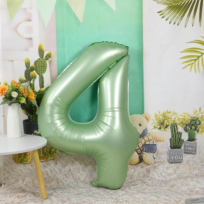 Numbers Balloon 3, 40 Inch Large Olive Green Balloon for Three Year Old Birthday Decor, 3 13 30 31 Birthday Party Decorations for Wedding Supplies