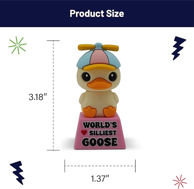 Miniature Desk Figurine – Cute & Quirky Office Decor for Desk, Shelf, or Workspace – Fun Tiny Collectible Statue for Adults, Coworkers, or Home Office Gift - Silly Goose