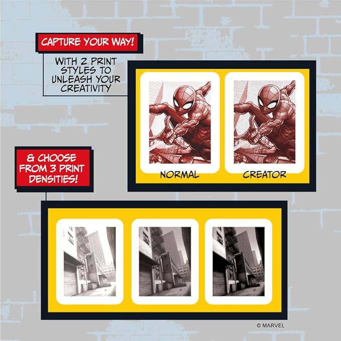 kiimento Marvel Licensed Instant Print Digital Camera, Best Travel Buddy Spider-Man P2, 48MP Photo 1080p Video, 5-Sec Prints in 4 Colors, Selfie & Creator Mode, 32GB Memory Card (Model P2)