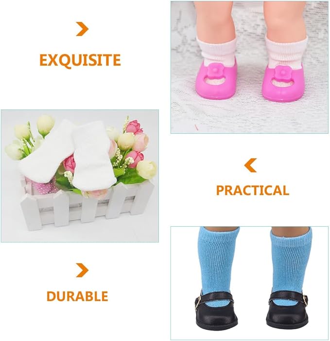 NUOBESTY Doll Accessories 8 Pairs of Doll Socks Mini Sock Baby Clothes Action Figure Accessories for Socks
