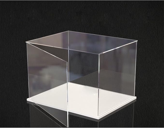 Openable Clear Acrylic Display Case-Assemble Countertop Box with White Base,Dustproof Protection Showcase for Action Figures Toys Collectibles (45x30x30cm/18x12x12inch)
