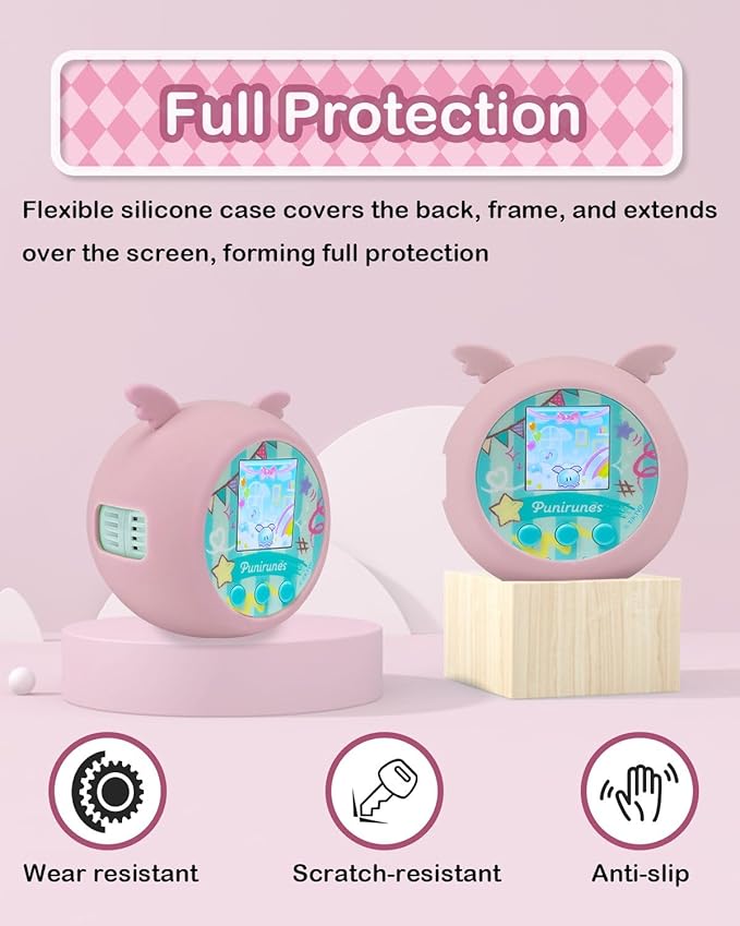 Silicone Case Compatible with Punirunes Interactive Digital Toy - Protective Sleeve with Lanyard (Case Only)-Pink