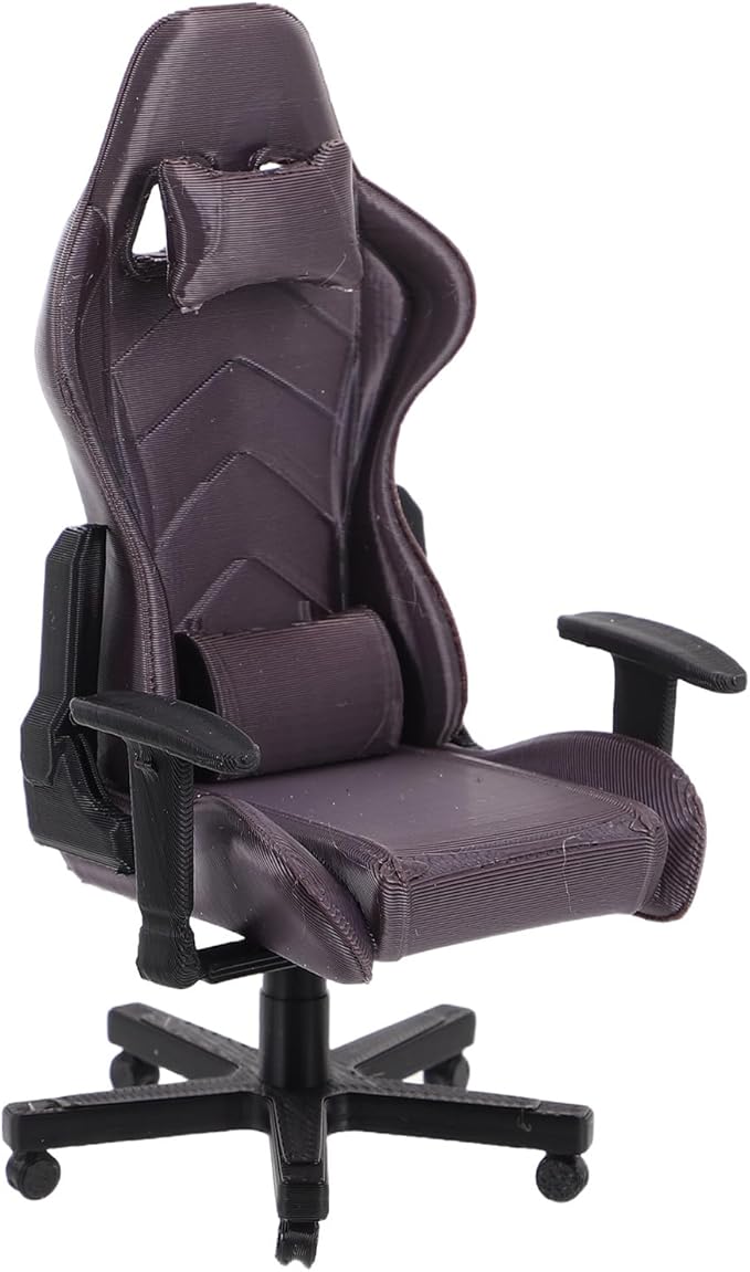 1:12 Scale Miniature Gaming Chair - Doll Computer Chair Model Decor Dollhouse Furniture Accessories for Gamer Collectors, Mini Office Decor & Micro Scene Prop