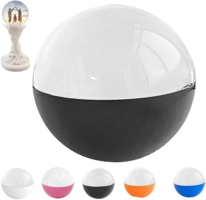 2.7" 3D Ultrasound Crystal Ball Video Player, Memory Orb, Personalized Electronic Display Digital Memory Display Sphere Lamp, Uploadable Videos & Photos, DIY Gift for Anniversary, Birthday (Black)