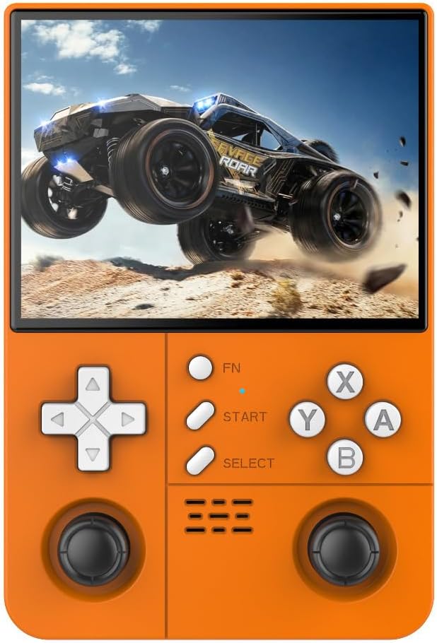 R40XX PROMAX Retro Handheld Game Console,15000+ Games with Open Source Linux System,30+Emulators,4.2-Inch IPS Screen Portable Game Console,4500mAh Battery,Gifts for Adult (Orange White)