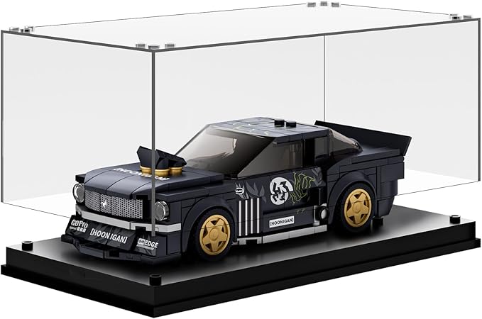 Speed Champion Display Case, Parking Garage Acrylic Display Case, 7.8 x 3.4 x 4.1 Inches, Collectibles Dustproof Showcase for Racing Sports Car Toy (Case Only)