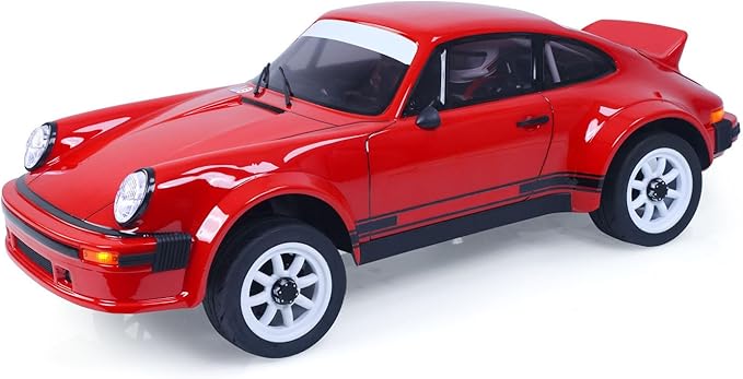 1/6 Remote Control Rally Car 4X4 RC Vehicle 2WD and 4WD Modes Metal Chassis Light System Independent Suspension No Battery Charger Hobby Grade Model for Ages 14+(Red)