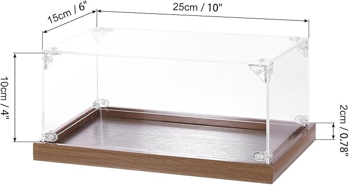 MECCANIXITY Acrylic Display Case, 10"x6"x4" Clear Display Box Assemble Dustproof Storage Organizer Showcase for Collectibles Action Figures