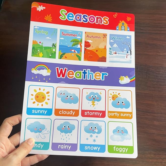 Lachilly Primer Fun Learning Poster Flash Cards - Perfect for Toddler Education, Pre-K and Kindergarten Learning Activities, Suitable for Autistic Children and Primary School Kids, 10 Sheets