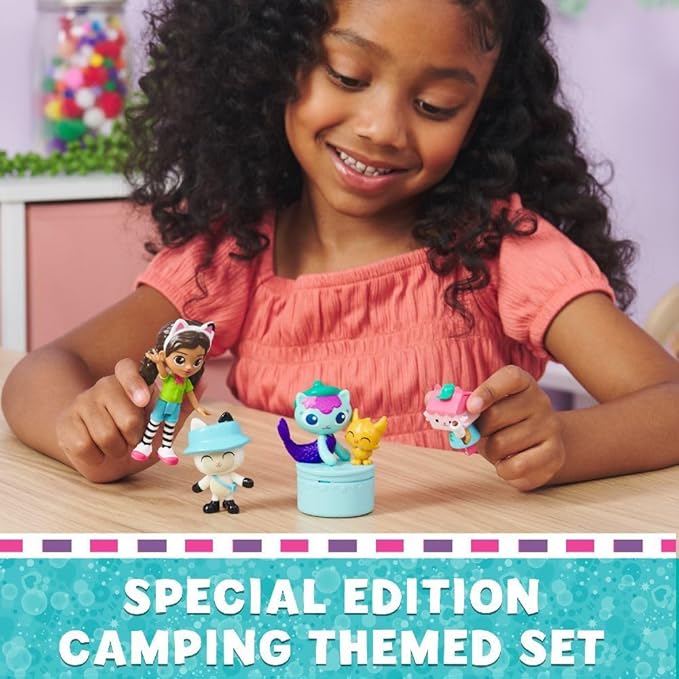 DreamWorks GABBY'S Dollhouse Campfire Gift Pack with Gabby Girl, Pandy Paws, Baby Box & Mercat Toy Figures, Collectible Kids Toys for Girls & Boys 3+