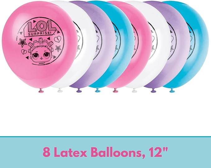 LOL Balloons - LOL Birthday Party Decorations - Bundle with 8 Latex, 1 Foil and Checklist - Birthday Balloons - Party Decorations and Supplies