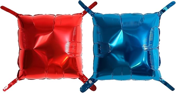 25Pcs 18 Inch Double Sided Square Foil Balloons Wall Arch Kit for Birthday Wedding Anniversary Bridal Baby Shower Graduation Party Decorations(Red and Blue)