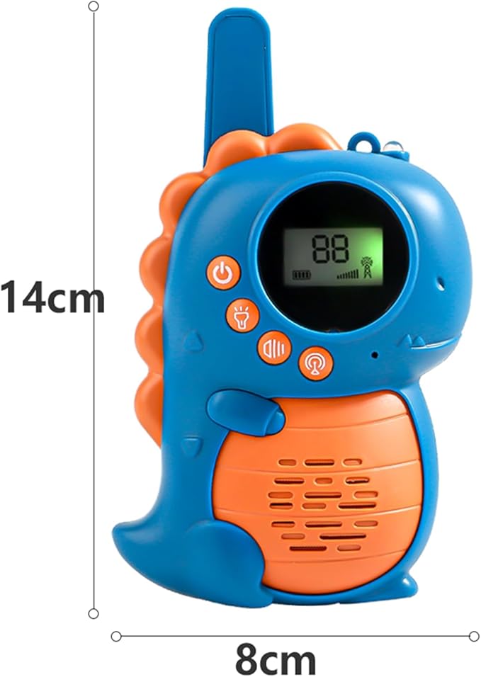 Kids Walkie Talkies Dino Toys for Boys 2 Pack Birthday Gifts for 3 4 5-7 8 Year Old Boys Camping Outdoor Games,Communication Up to 10,000 Feet, LCD Display & Light