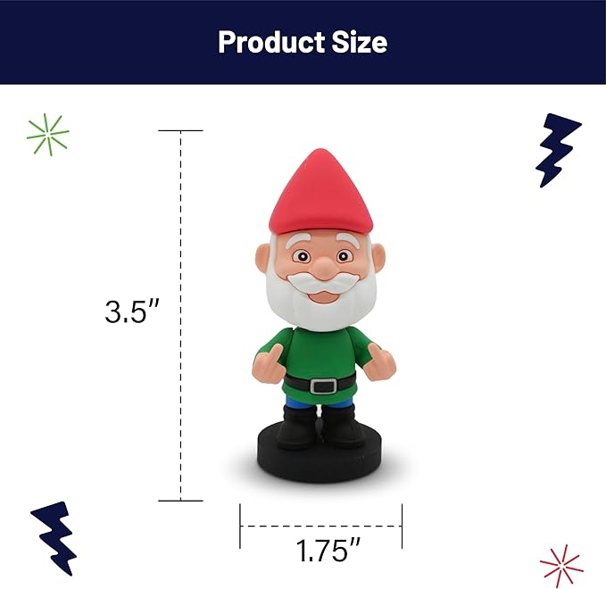 Mini Bobblehead – Middle Finger Gnome, Funny Desk Toy, Collectible Joke Gift