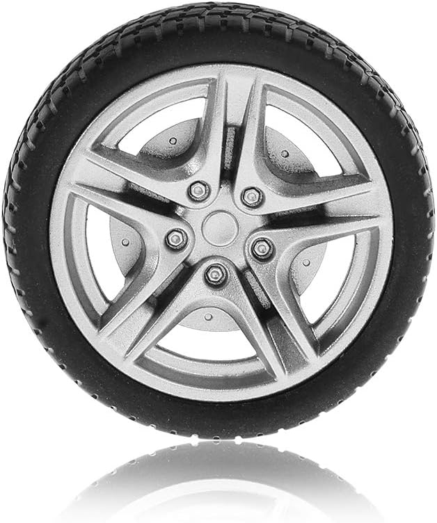 4 Pcs Toy Car Black Tires, 48mm Simulation Rubber Wheel Tire Wheel for RC Car Truck DIY Model Toy Wheel Replacement Accessories, Tire and Wheel Sets, Remote and App Controlled Vehicles Toy