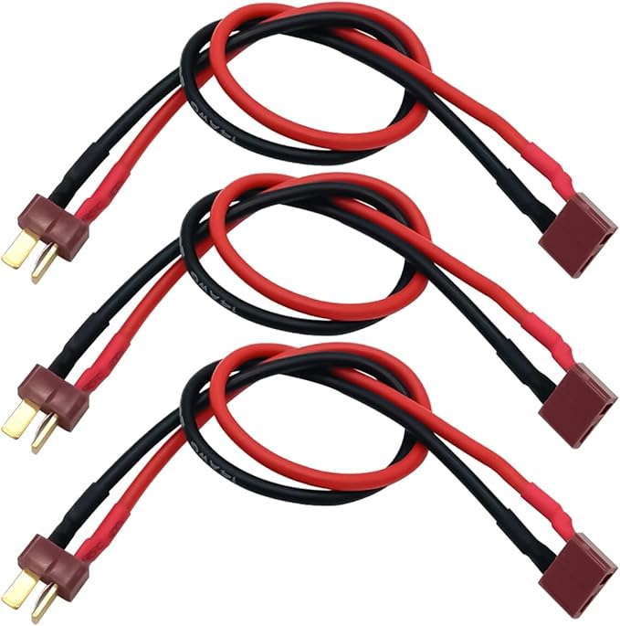 3PCS T Plug Extension Cable T Plug Male Connector to T Plug Female Connector Wire Adapter for RC Battery DIY Spare Part Remote Control Toy Parts