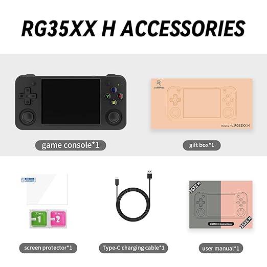 rg35xx h Retro Game Emulator Anbernic 35xxh with a 64G Card Pre-Loaded Games rg35xxh 3.5'' IPS Screen Supports 5G WiFi Bluetooth HDMI and TV Output
