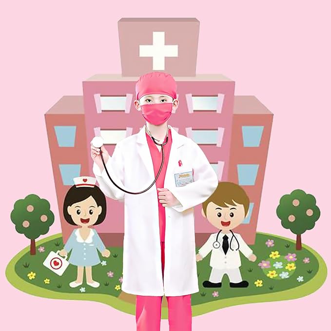 Kids Nurse Costume Doctor Costume Dentist Costume For Kids Play House Pretend Play Dress Up Party