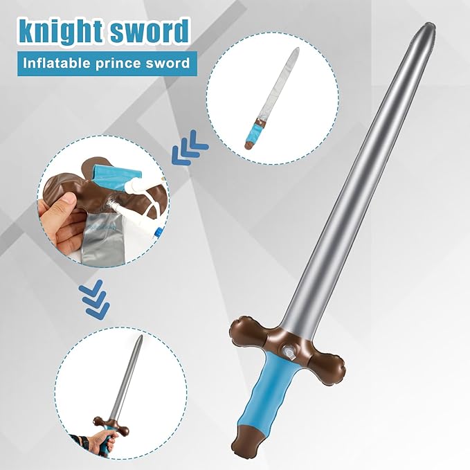 12pcs Inflatable Swords, 24 Inch Inflatable Pirates Swords Pirate Party Swords Inflatable Toy Swords Pirate Party Supplies for Birthday Cosplay Halloween Costume