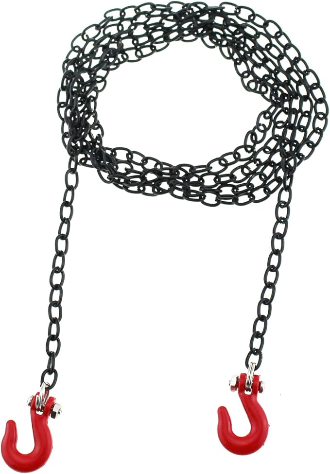 TAODAN 100cm Miniature Metal Trailer Chain with Tow Hook Decorative Accessory Remote and App Controlled Vehicles Part