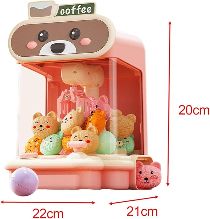 Electronic Arcade Claw Machine, Mini Candy Dispenser Exciting Holiday Present for Boy and Girls Kids Vending Toy, Pink