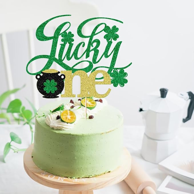 Lucky One cake topper -for St.Patrick's Day Theme Baby Shower Kids 1st Birthday Party Decorations Supplies