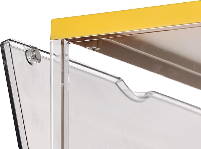 Clear Display Cases for Collectibles - Dustproof Display Cabinet with Removable Backdrop, DIY Scene Setup for Action Figures & Model Collections (Yellow)