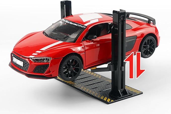 PVC Display Case DIY Simulation Scenario Die-cast Model with LED Light, Garage Scene Model for Motorcycle Car Models Collectibles Assemble (10x6x5inch)