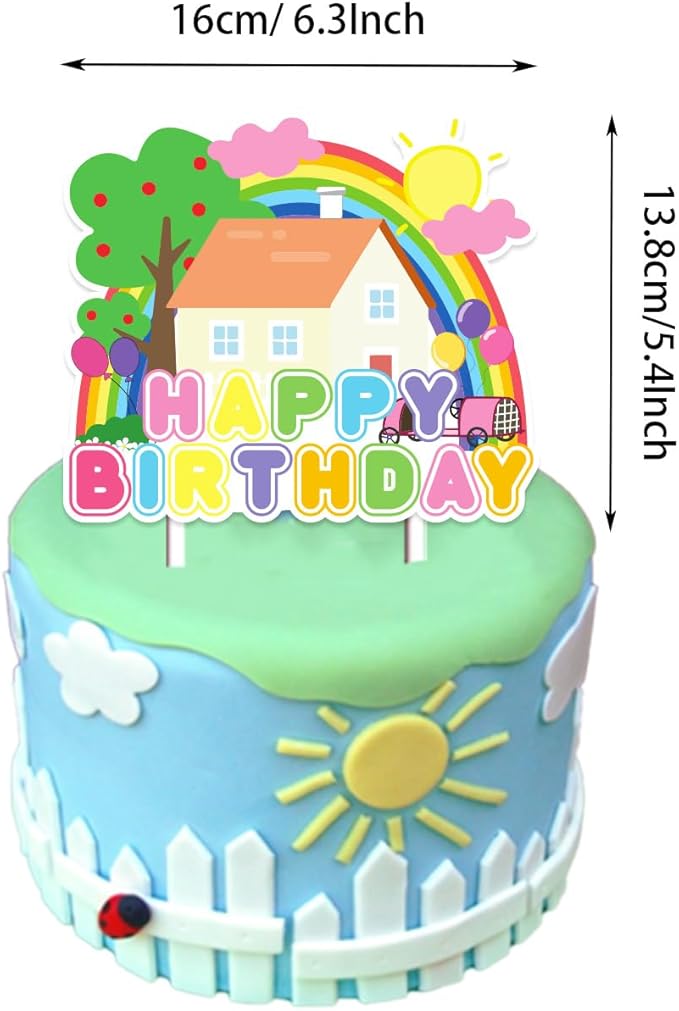 Pink Pig Birthday Party Supplies,Birthday Banner Cake Toppers Balloons,Pink Pig Theme Party Decorations