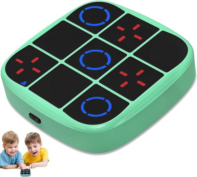 Tic Tac Toe Game, 4-in-1 Electronic Tic Tac Toe Bolt Game with Mute Function, Handheld Puzzle Console Toys for Educational, Portable Travel Games Gifts for Kids and Adults