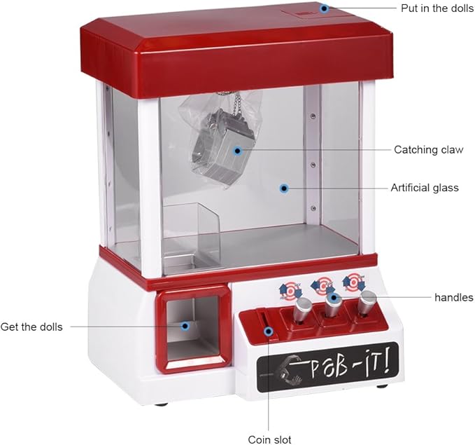 Mini Dolls Machine Toys,Electronic Claw Machine Game with Music Children Kids