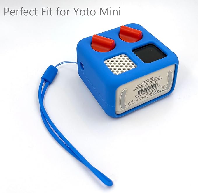 Hard Carrying Case and Silicone Cover for Yoto Mini, Protective Travel Carrier for Kids and Adventure Jacket with Card Pouch 3 in 1 Accessories Set for Yoto Mini Player, Blue