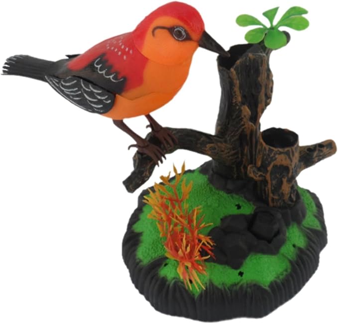 Electronic Bird Toy Realistic Kids Birthday Gifts,Voice Controlled Electric Animal Pets Simulation for Room Office Decoration