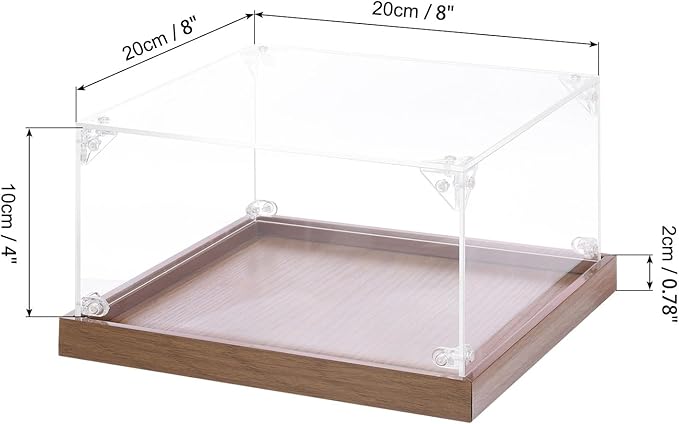 MECCANIXITY Acrylic Display Case, 8"x8"x4" Clear Display Box Assemble Dustproof Storage Organizer Showcase for Collectibles Action Figures