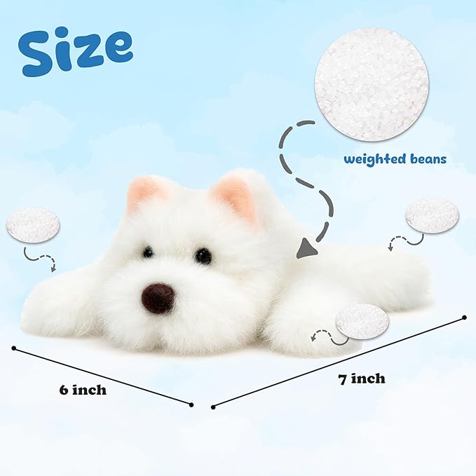 Adorable Westie Stuffed Animal Soft Plush Westie Dog Plush Toy Cute Birthday Gifts for Kids Adults
