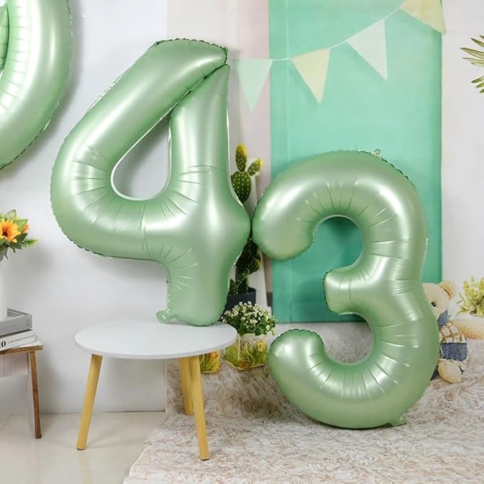 Numbers Balloon 3, 40 Inch Large Olive Green Balloon for Three Year Old Birthday Decor, 3 13 30 31 Birthday Party Decorations for Wedding Supplies