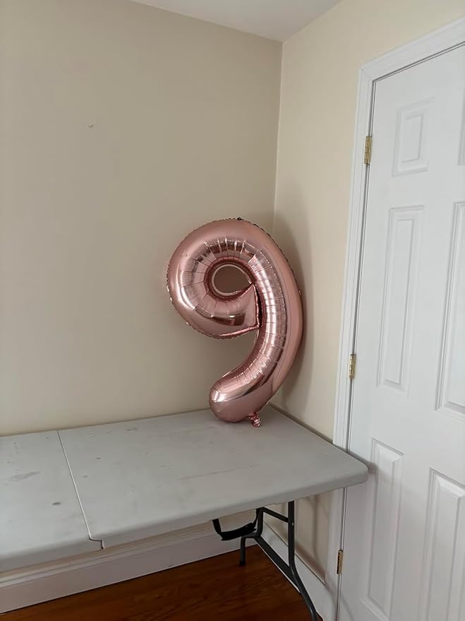 40 Inch Rose Gold Number 0 Balloon, Giant Number 0 Balloons for 10th 20th 30th 40th Birthday Decorations, Party Supplies for Baby Boy Girl, Rose Gold Party Decor