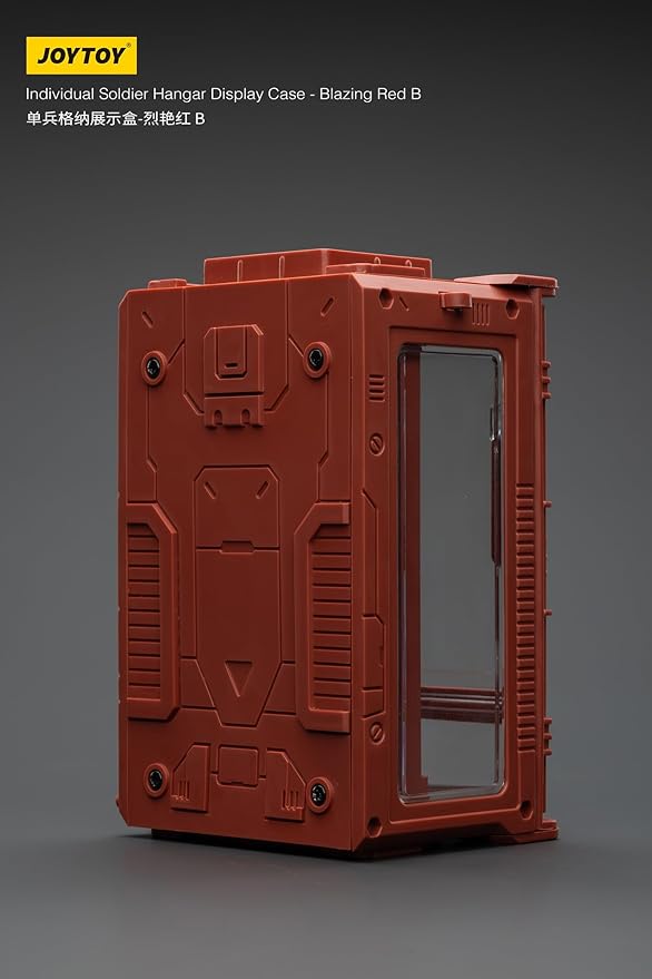JOYTOY 5'' Display Box,Action Figures Display Case - Individual Soldier Hangar Display Case - Blazing Red B - Dustproof Collectibles Box Ages 15+