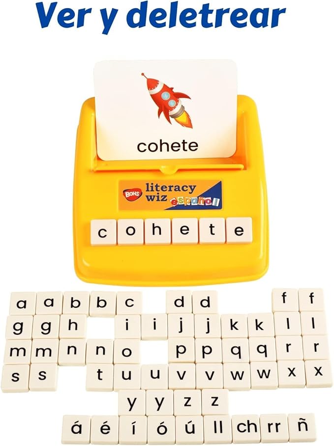 BOHS Spanish Literacy Wiz Fun Game - Espanol Lower Case 60 Flash Cards - Preschool Language Learning Educational Toys-Pack of 6