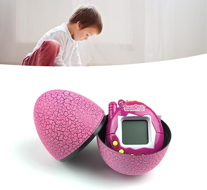 Interactive Digital Pet, Retro Virtual Electronic Pet Keychain Handheld Game Machine for Boys Girls (Pink