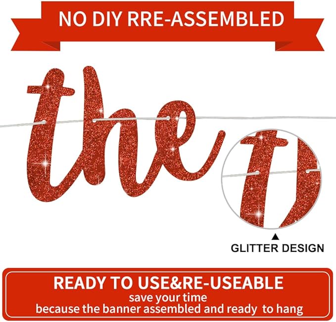 BEISHIDA Glitter Red The Beginning of A New Chapter Banner Farewell party decorations Graduation Sign 2026 Banner Happy retirement Supplies Going away party Valentine's Day Anniversary Sign Banner