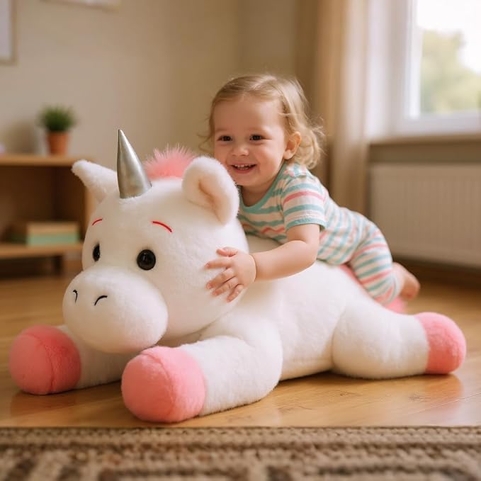 Unicorn Stuffed Animal, Giant 32" Stuffed Plush,Large Soft Plush Unicorn Toy Birthday Holiday Party Gifts for Kids Girls