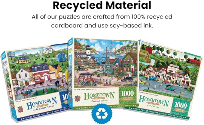 MasterPieces 1000 Piece Jigsaw Puzzle For Adults, Family, Or Youth - Bungalowville - 19.25"x26.75"