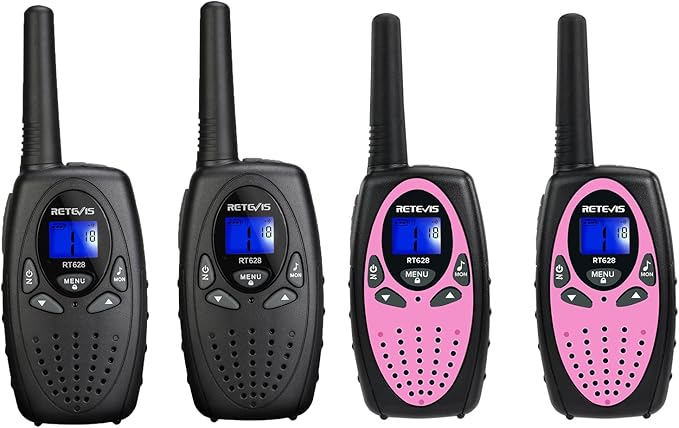Retevis RT628 Kids Walkie Talkies for Boys (2 Pcs Black) Bundle with RT628 Walkie Talkies for Kids, Toys Gifts for 6-12 Year Old Girl Long Range 2 Way Radio for Camping Hiking