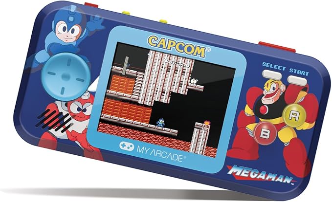 My Arcade Megaman Pocket Player Pro: Arcade Classics Capcom Video Game Console, 6 Games in 1, Birthday Gifts, Collectible