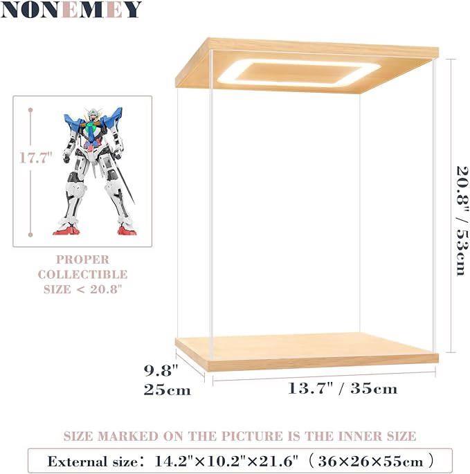 NONEMEY Acrylic Display Case for Lego 75328，Assemble Clear Acrylic Display Case Stand Dustproof Protection Showcase Organizer Box for Action Figures (13.7x9.8x20.8 inch, 35x25x53cm)